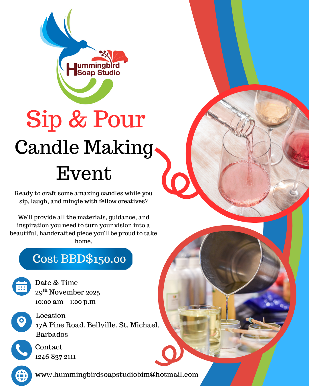Sip and Pour Candle Making Event